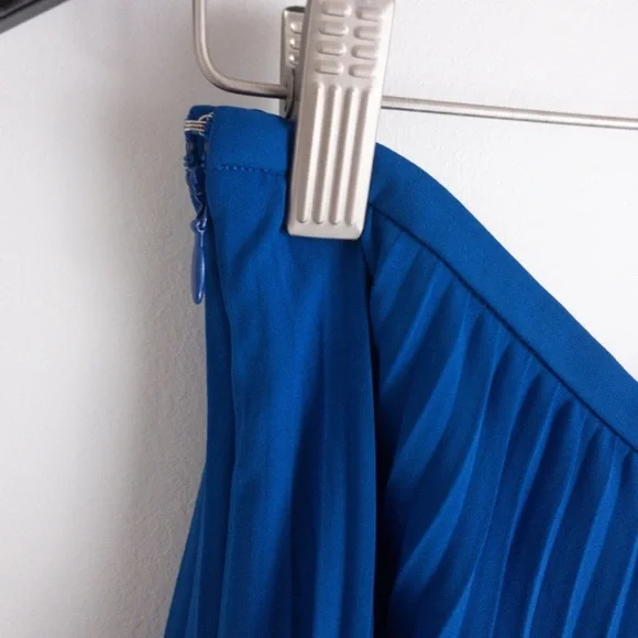 Banana Republic Tiered Pleated Skirt Cobalt Blue 6 - Picture 7 of 11